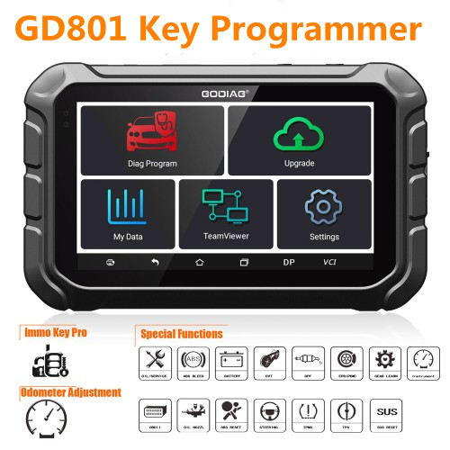 GODIAG GD801 Key Programmer Multi-language Support Mileage Correction ABS EPB TPMS EEPROM etc Get Free Gift Godiag GT100