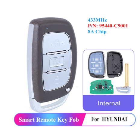 Smart Remote Key FOB 3 Button Transmitter 433MHz 8A Chip Fob for HYUNDAI IX25 Before 2017 P/N: 95440-C9001
