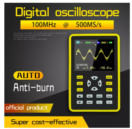 FNIRSI-5012H 2.4-inch Screen Digital Oscilloscope 500MS/s Sampling Rate 100MHz Analog Bandwidth Support Waveform Storage