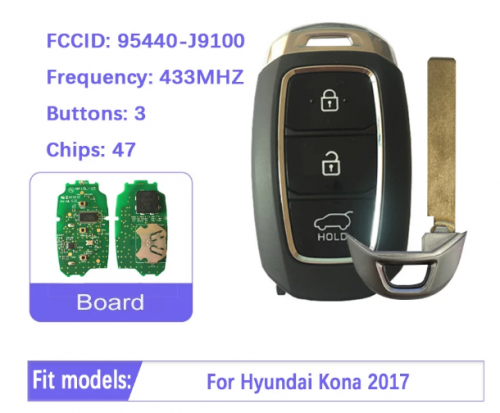 HYUNDAI Genuine Smart Remote Insert Key Fob 95440-J9100  For Kona 2017