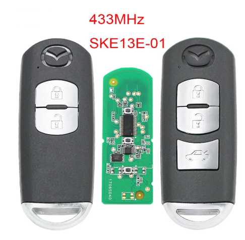 New Replacement Remote Key Fob 433Mhz 49 Chip SKE13E-01 For Mazda 3 6 CX-4 CX-5 MX-5 SKE13E-01 With small Key with Logo
