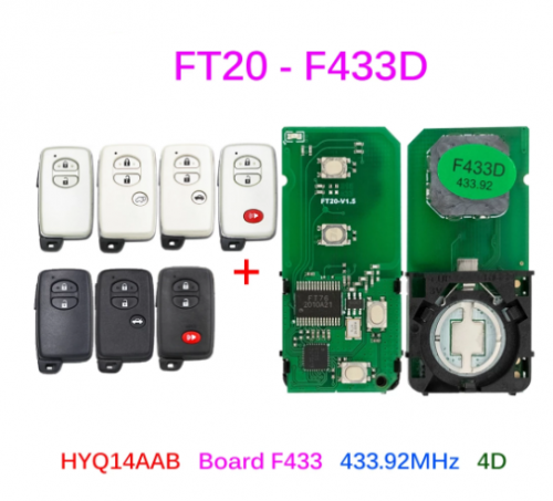 Lonsdor FT20-F433D 433.92MHz FSK Keyless Go Smart Key Board PCB 4D Chip for Toyota Prado Lexus GX460 LX460 Board F433