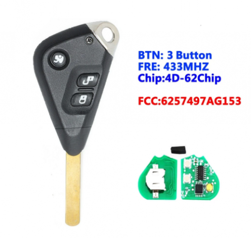 6257497AG153 3 BTN Smart Car Key For Subaru Forester Impreza Liberty Outback Tribeca 2004-2009 Remote Key 433Mhz Ask 4D-62 Chip