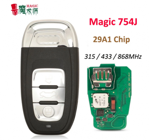 Magic Keyless Go 754J 3 Buttons Full Smart Remote Car Key for Audi A4 A5 A6L A7 A8 Q5 VW PHIDEON 315/433/868Mhz 29A1 Chip
