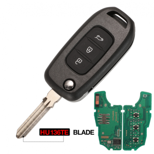 Remote Control Flip Car Key 433MHz 4A PCF7952E Chip For Renault Kadjar Captur Megane 3 Symbol HU138TE VAC102 3 Buttons