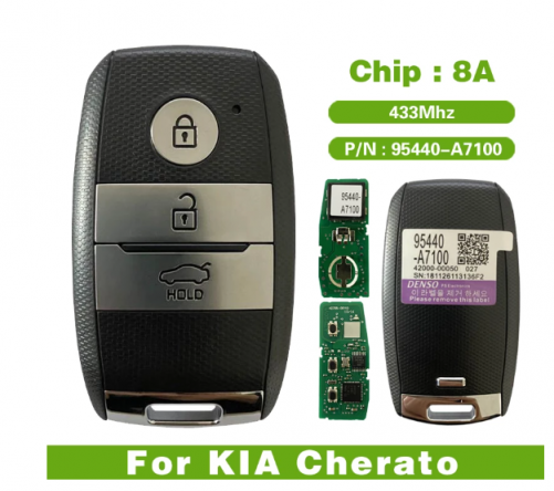 Keyless Entry 3 Button For Kia K3 95440 A7100 Smart Remote Key With 8A Chip 433Mhz
