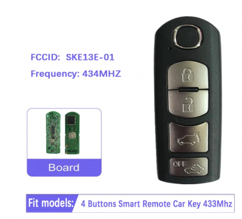 Original Smart Car Key For Mazda (Mitsubishi System) 6 3 MX-5 Remote PFC7953P HITAG PRO 49 Chip FCC SKE13E-01 4 Buttons