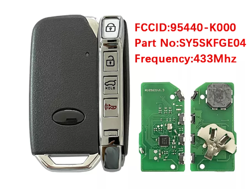 4 Button Smart Key For 2019-2020 KIA Soul EV Keyless Remotes 433Mhz 4A Chip FCC SY5SKFGE04 95440-K0000
