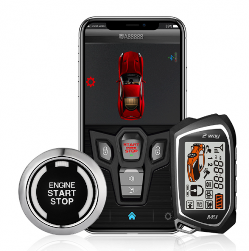 PKE One Button Start Stop Two-way Car Alarm With Autostart Smart Phone Remote Control Ignition System Central Locking Keyless Entry