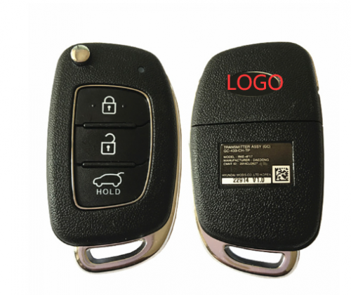 Original 3 Button Genuine Flip Remote Key For Hyundai Creta ix25 2015 -2017 433MZ 4D60 Chip RKE-4F17 GC-433-CH-TP