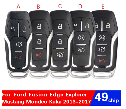 Ford Fusion Explorer Edge Mustang Mondeo Kuka 2013-2017 Remote Smart Key FCC M3N-A2C31243300 49 Chip With Logo