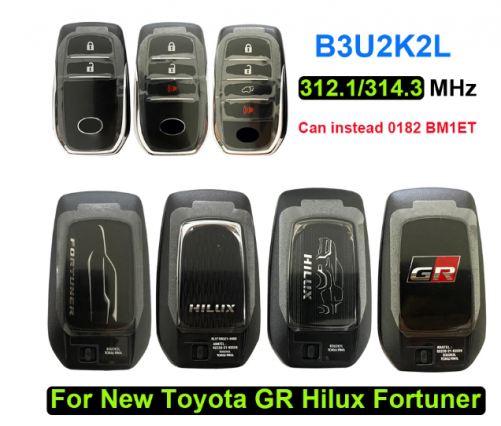 Original B3U2K2L 0010 /0182 Board Original Smart Car Key For Toyota GR Hilux Fortuner OEM Remote Control 312.1 314.3MHz Can instead 0182 BM1ET