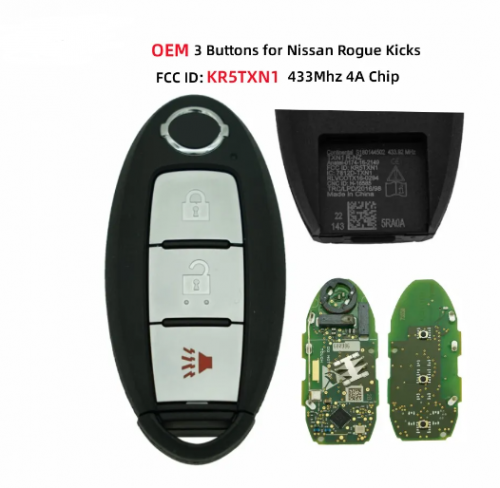 OEM KR5TXN1 Smart Remote Key FOB for Nissan Rogue Kicks 3 Buttons 433Mhz ID4A Chip S180144502