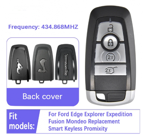 4 Buttons Key With 434.2Mhz/868Mhz 49 Chip For Ford Edge Explorer Expedition Fusion Mondeo With Logo