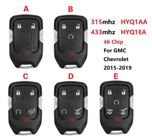 Smart Key For GMC Yukon XL Denali Chevrolet Suburban Tahoe 2015-2019 Remote 315mhz FCC ID HYQ1AA 433mhz HYQ1EA 13508280 No Logo