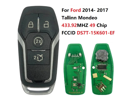 For Ford 2014- 2017 Ford Tallinn Mondeo 4 Buttons Smart Key 433.92MHZ FCCID DS7T-15K601-EF With Logo