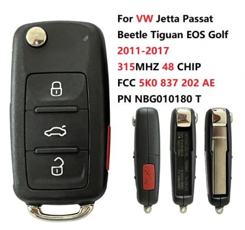 Original OEM FCC 5K0837202AE NBG010180 for VW Jetta Passat Beetle Tiguan EOS Golf 2011-2017 Remote Car Key 315Mhz 48 CHIP With Logo