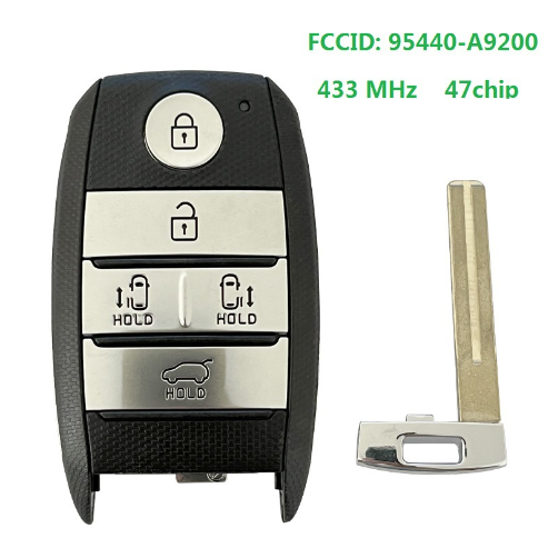 Aftermarket Key For KIA Carnival 2016-2017 Smart Remote Key 433 MHz HITAG 3/47 chip FCC SVI-YPFGE05 95440-A9200 With Logo