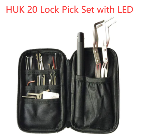 Original HUK 20 Lock Pick Set with LED – Interchangeable Handle