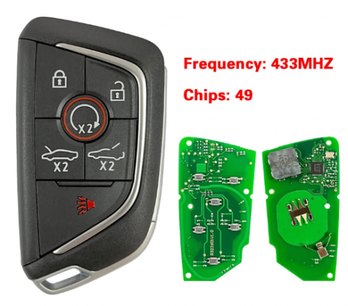 Chevrolet Corvette C8 2020 Smart Key Fob 6 button 434MHZ 49 Chip PN 13538852 FCC YG0G20TB1 No Logo