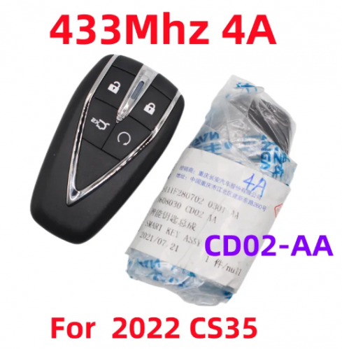 Original Car Keyless Smart Remote Key 433Mhz With HITAG 4A Chip for CHANGAN CS55 CS75 CS35 PLUS EADO UNI-T 3608030-CD02-AA With Logo