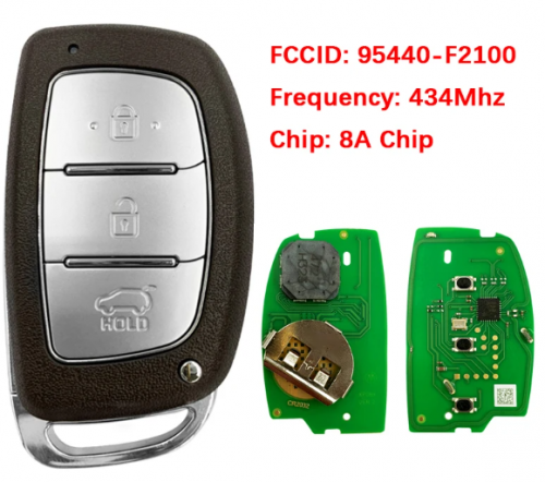 For Hyundai Elantra 2017-2018 3 Button Smart Remote 433MHz DST128 8A Chip FCCID 95440-F2100 FG00140 With Logo