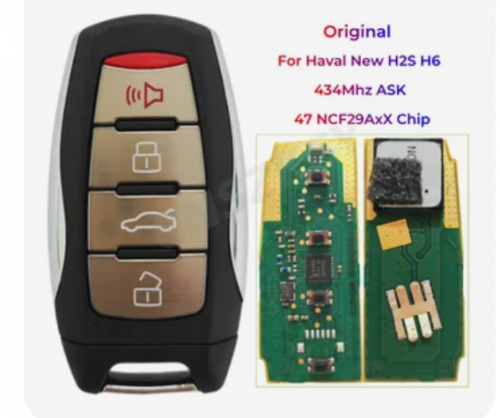 Original Smart Remote Key Fob For GreatWall Haval New H2S H6 434Mhz ASK 47 NCF29AXX Chip 3+1 Buttons 3608700XKW09A With Logo