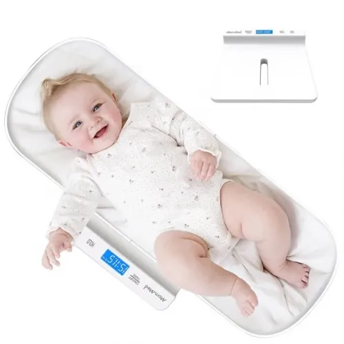 Pèse-bébé MomMed, pèse-bébé multifonctionnel, pèse-bébé numérique, pèse-bébé, pèse-bébé avec fonction de maintien, rétroéclairage bleu, poids (max : 2