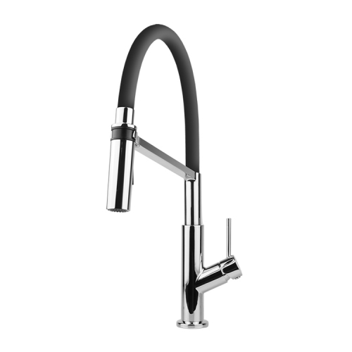 Magnetic absorption Pull down red silicone pipe kitchen faucet brass material chrome finish 360 degree swivel