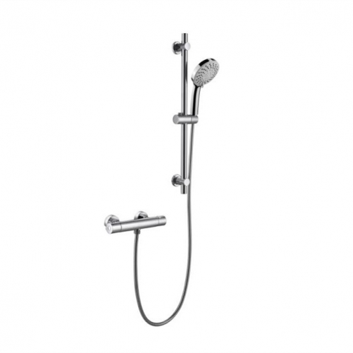 chrome bathroom shower set hand shower with sliding bar thermostat shower faucet