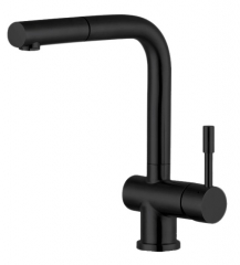 Customized SUS304 Stainless Steel Matte Black Pull Out Tap Kitchen Sink Mixer Water Faucet