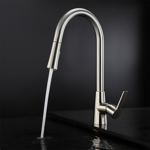 High Quality Faucet Pull Out Brushed nickel retractable spray kitchen faucet