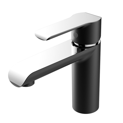 European style brass basin faucet mixer black with chrome surface treatment gravity casting technology