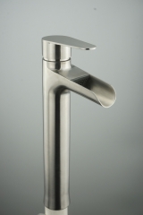 Brushed Nickel SUS304 Stainless Steel Satin Big Flow Bathroom Tall Waterfalls Mixers Top Faucets High Vessel Sink Basin Taps