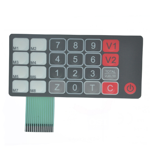 Embossed keys poly dome in top circuit tactile membrane switch