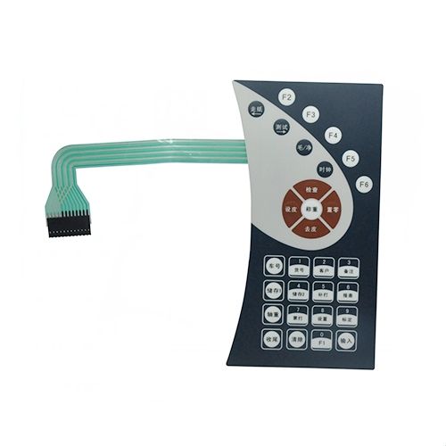Poly dome tactile membrane switch for paper cutting machine