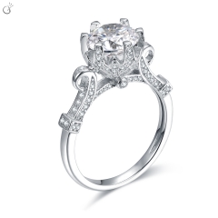 Best Celebrity Engagement 14k White Gold Rings Moissanite Wedding Ring
