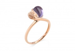 18k Gold Plated Amethyst Stone Ring Antique 18k Gold Rings