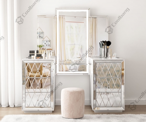 Modern new design Bedroom Furniture Mirrored Dressing Table