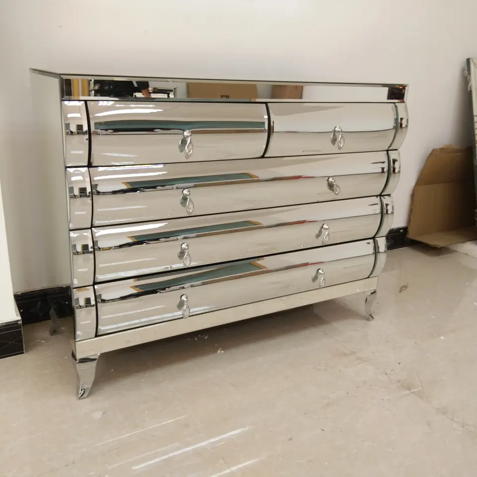 Hot 5 curved drawers dresser cabinet design luxury mirrored dresser and chest