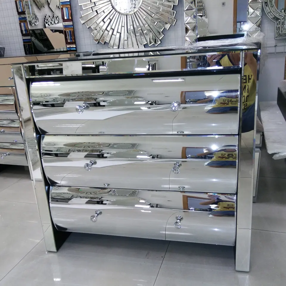 Hot 5 curved drawers dresser cabinet design luxury mirrored dresser and chest