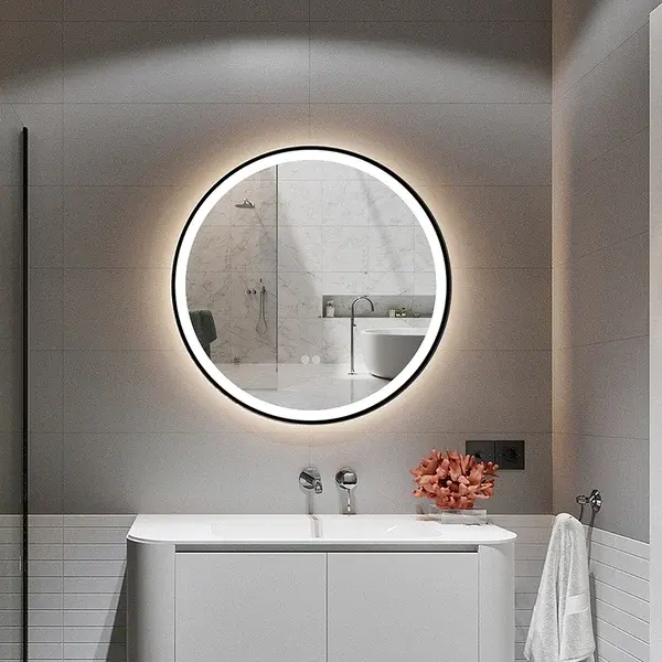 Hot Selling Round Wall Mounted Touch Screen Led Bath Smart Mirror For Bathroom