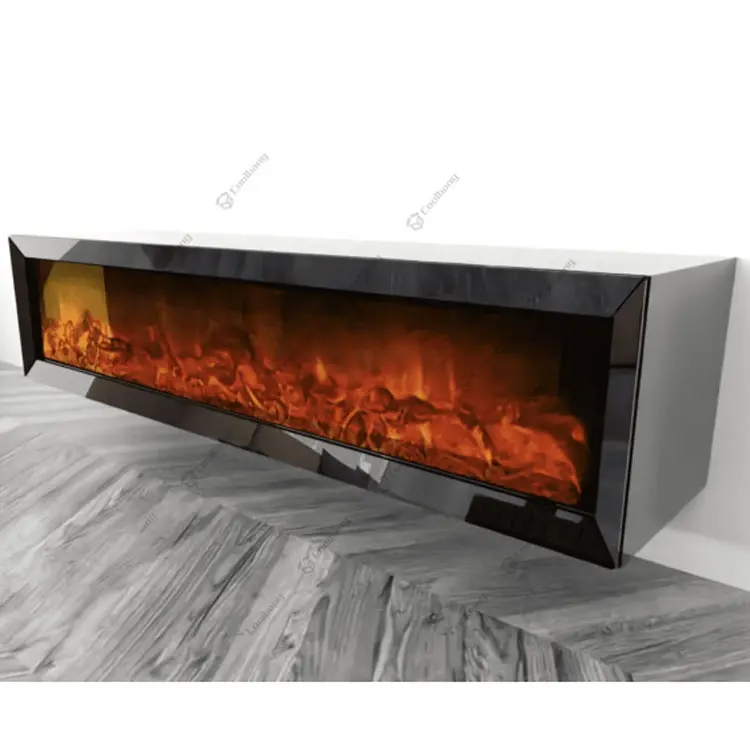 Modern Decorative Tv Stand Built In Electric Fireplace Mounted Multicolor Transformation LED Fireplace