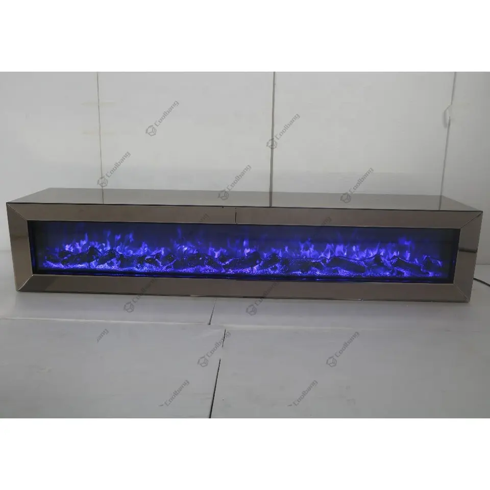 Modern Decorative Tv Stand Built In Electric Fireplace Mounted Multicolor Transformation LED Fireplace