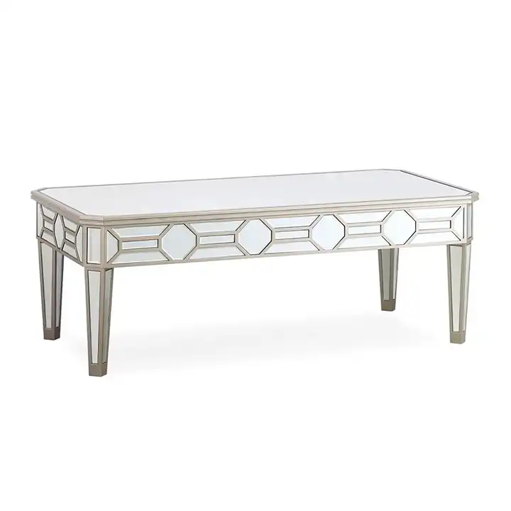 Coolbang Classical Design Living Rooms Furniture Antique Mirrored End Table Square Coffee Table