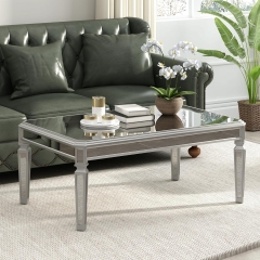Contemporary Mirrored 3-Piece Coffee Table And End Tables Set Moderate Luxury Center Table For Living Room