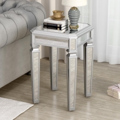 Modern Sleek And Chic Living Room Table 3-Piece Set Mirrored Coffee Table And Side Table