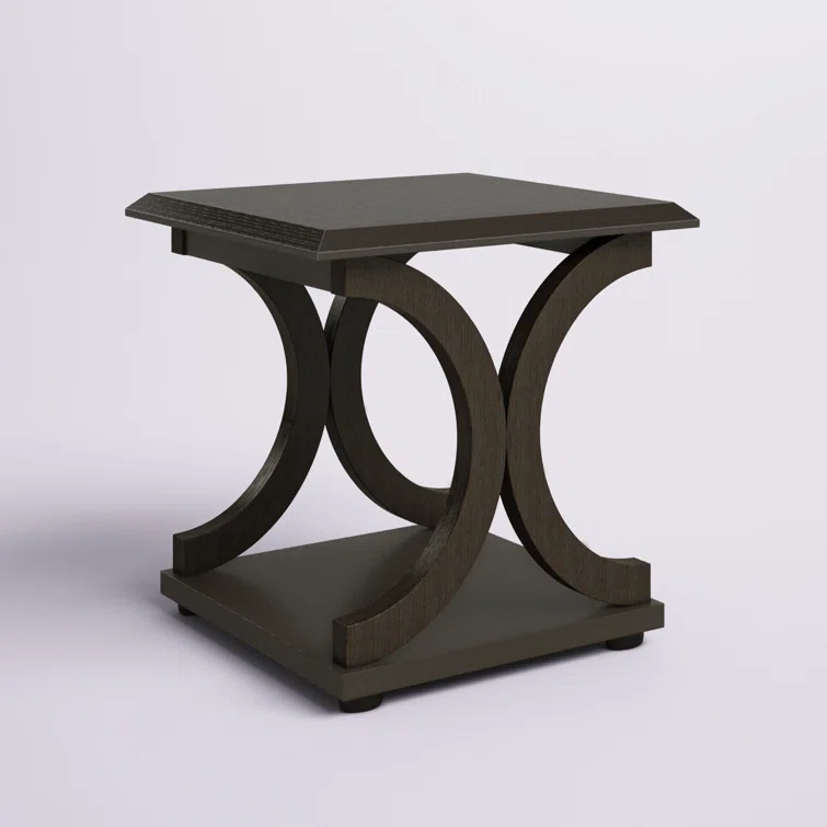 Sturdy Construction Side Table Coffee Table Unique Stylish Accent Living Room Furniture C Shaped End Table