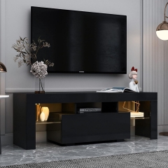 Black Wood Led TV Stand Modern Entertainment Center for 65 Inch Television Stands with Drawers LED TV Cabinet