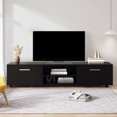 Modern TV Stand with 2 Storage Cabinets Entertainment Center for 55 60 65 inch TV Simple Television Media Console Table